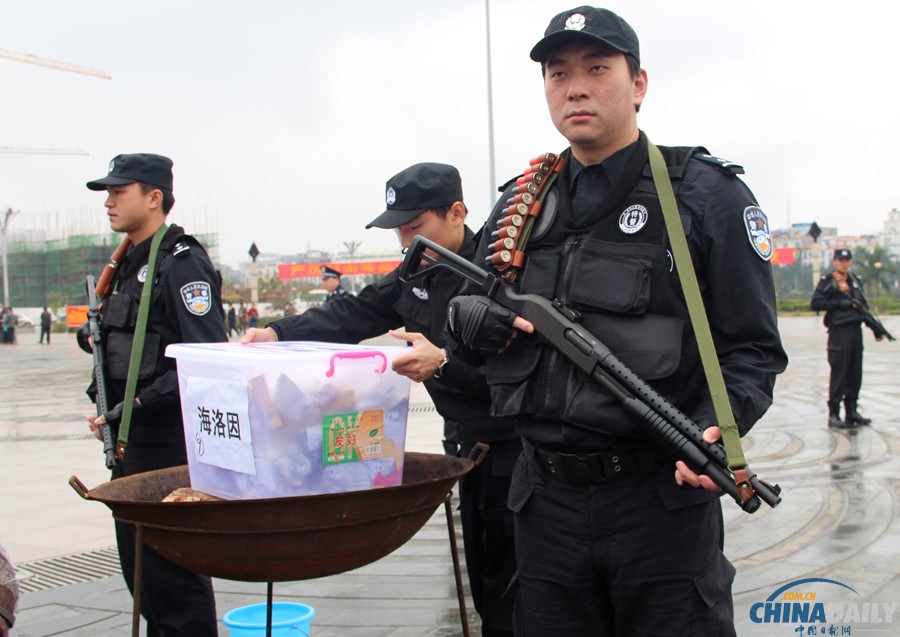 中越聯(lián)手啟動邊境掃毒 共焚燒1000公斤毒品