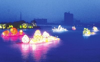 第三屆吉林市河燈文化節 河燈點亮江城夜
