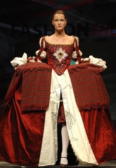A model presents one of the dresses by young Hungarian designer, Szilvia Papp during the three-day Wella Fashion Show in Budapest, Hungary Saturday, March 3, 2007.