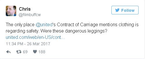 美聯(lián)航拒絕少女穿緊身褲登機 網友質問你管得著嗎