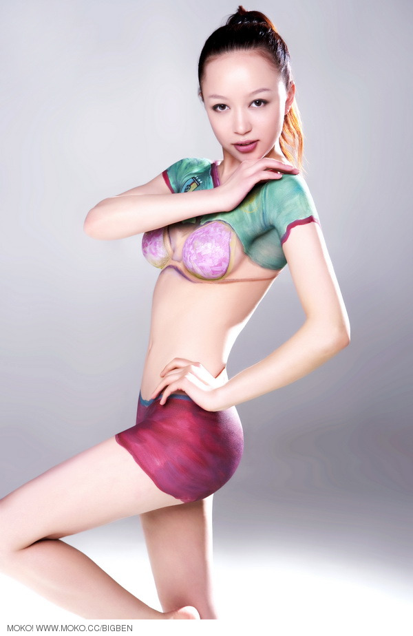 世界杯32強美女人體彩繪